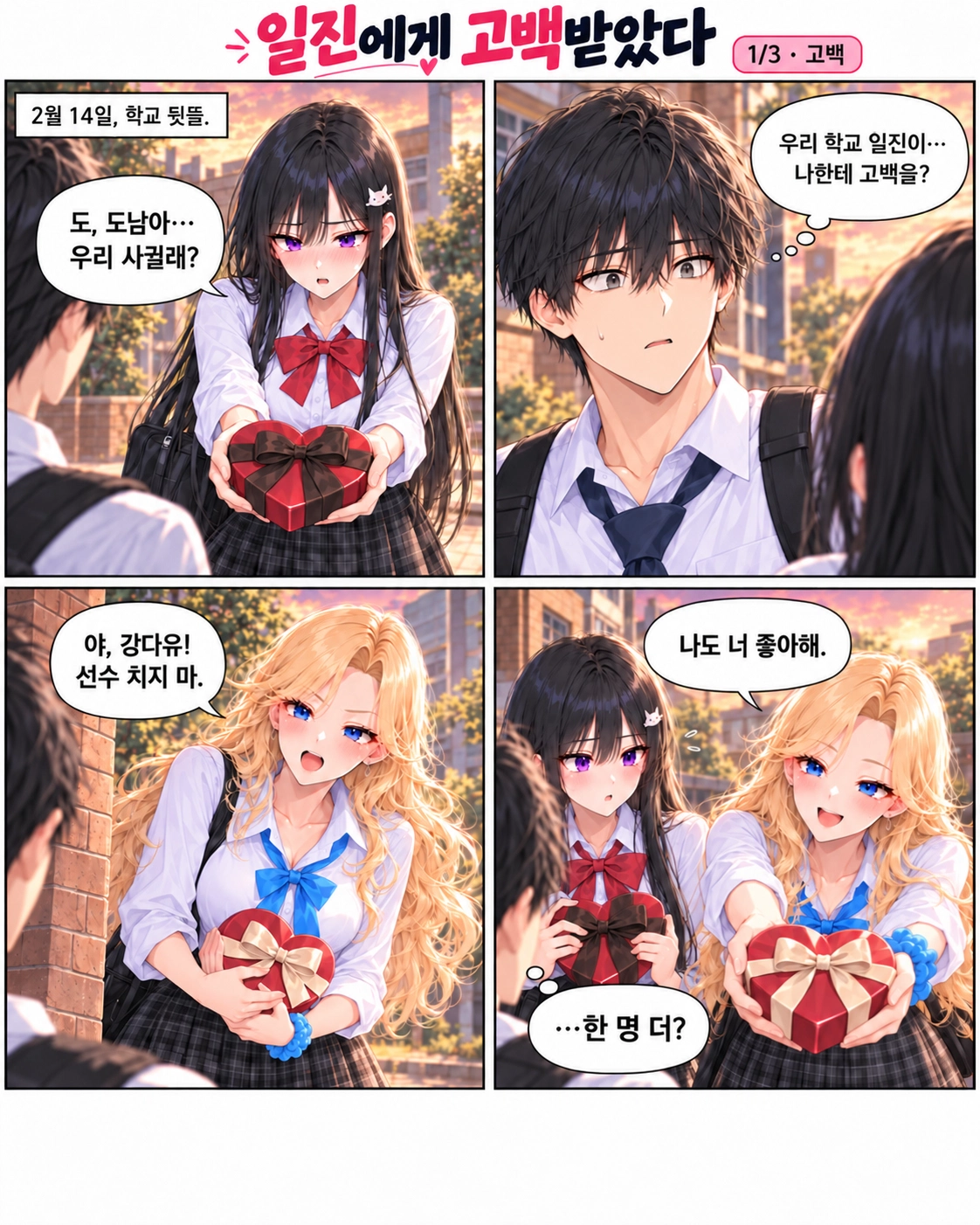 일진녀들이 나를 너무 좋아한다 1화 원고 1